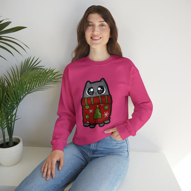 Christmas cat Unisex Heavy Blend™ Crewneck Sweatshirt