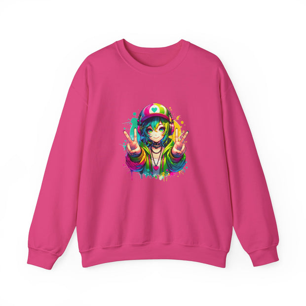 Graffiti Anime Girls Unisex Heavy Blend™ Crewneck Sweatshirt