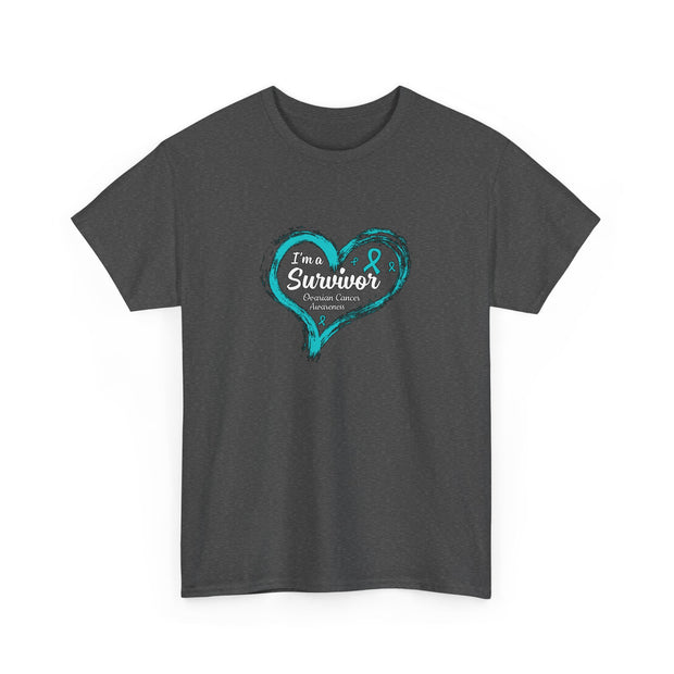 Ovarian Cancer Survivor Unisex Heavy Cotton Tee