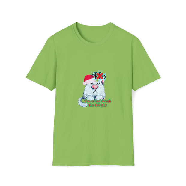 Christmas cat Unisex Softstyle T-Shirt