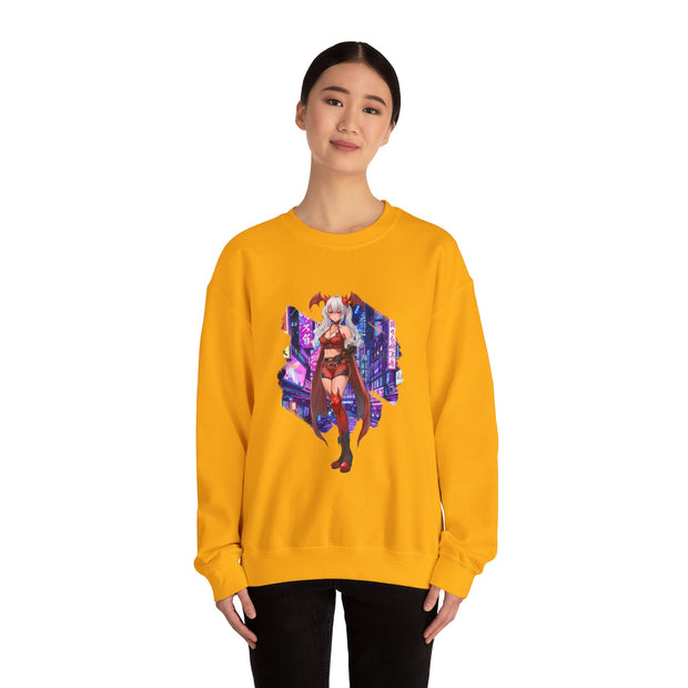 Anime Female Demon Unisex Heavy Blend™ Crewneck Sweatshirt