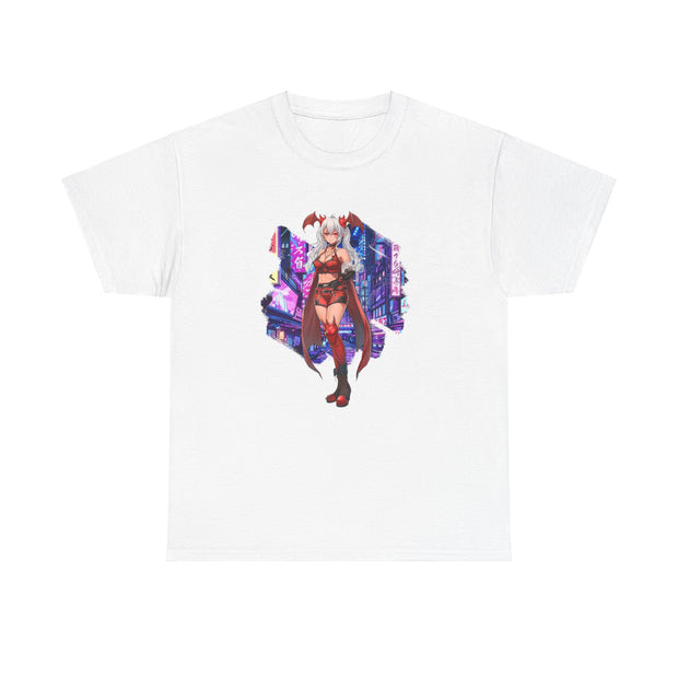 Anime Female Demon Unisex Heavy Cotton Tee