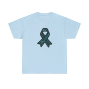 Ovarian Cancer Ribbon Unisex Heavy Cotton Tee