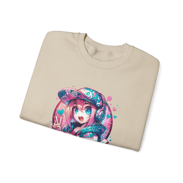 Graffiti Anime Girls Unisex Heavy Blend™ Crewneck Sweatshirt