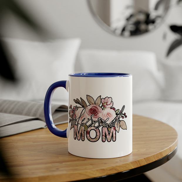 Mom Flowers Accent Mugs, 11oz