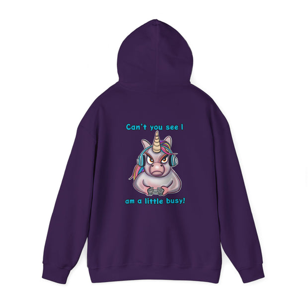 Busy Gaming Unicorn Unisex Heavy Blend™ Hooded Sweatshirt