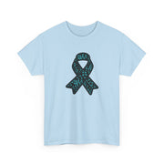 Ovarian Cancer Ribbon Unisex Heavy Cotton Tee
