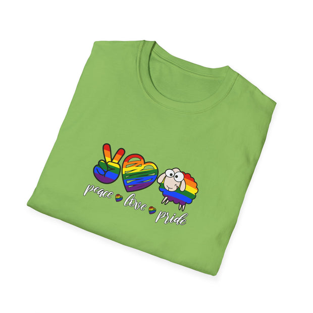 Peace Love and Pride Unisex Softstyle T-Shirt