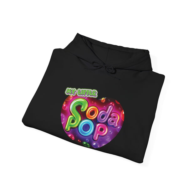 Soda Pop Heart Hoodie - Retro Unisex Sweatshirt for Fun Gatherings, Cozy Nights, Music Festivals, Unique Gifts & Casual Wear