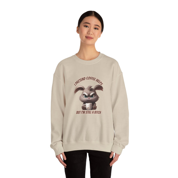 I Pretend that Coffee Helps Unisex Heavy Blend™ Crewneck Sweatshirt