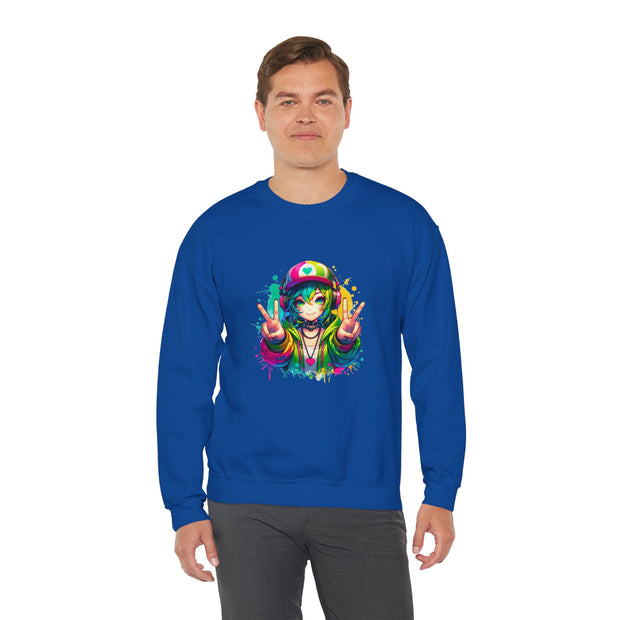 Graffiti Anime Girls Unisex Heavy Blend™ Crewneck Sweatshirt