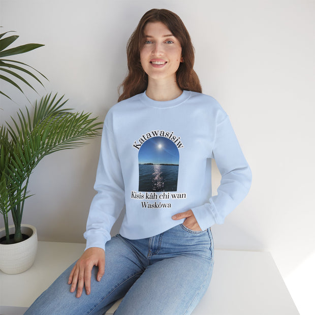 Cree Saskatchewan Skies Unisex Heavy Blend™ Crewneck Sweatshirt
