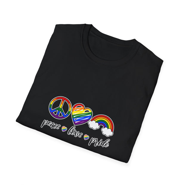 Peace Love and Pride Unisex Softstyle T-Shirt