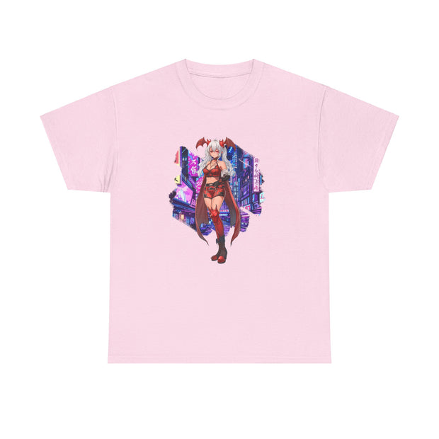 Anime Female Demon Unisex Heavy Cotton Tee