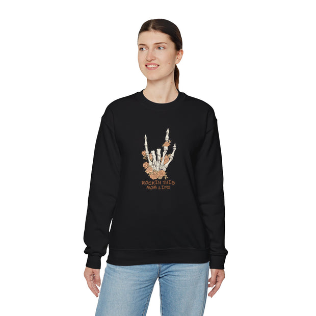 Rockin this Mom Life Unisex Heavy Blend™ Crewneck Sweatshirt