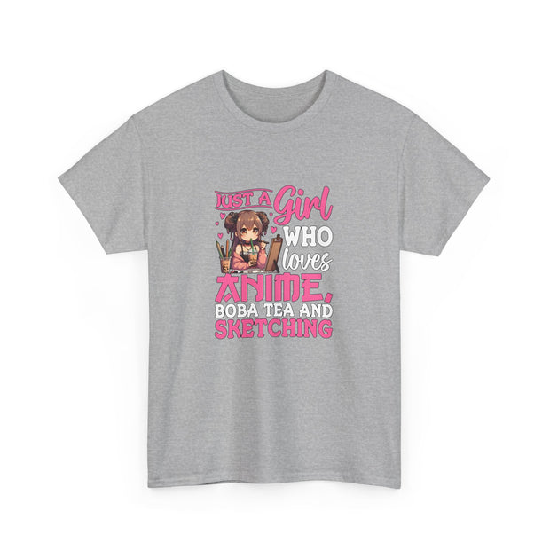 Anime, Boba, Sketching Unisex Heavy Cotton Tee