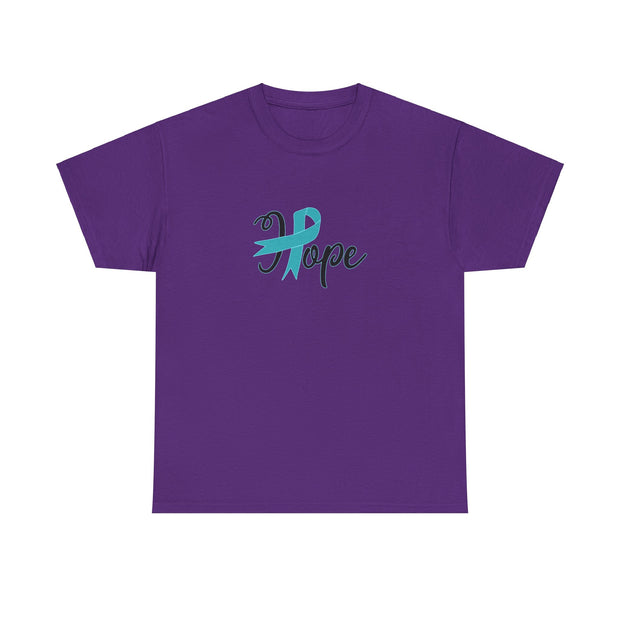Ovarian Cancer Hope Unisex Heavy Cotton Tee