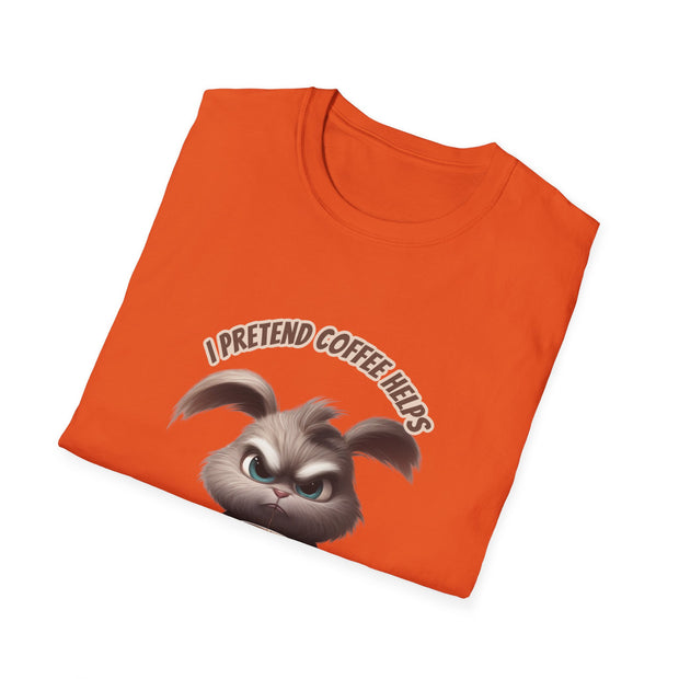 I Pretend that Coffee Helps Unisex Softstyle T-Shirt