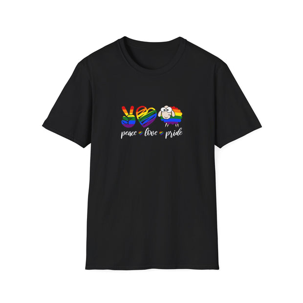 Peace Love and Pride Unisex Softstyle T-Shirt