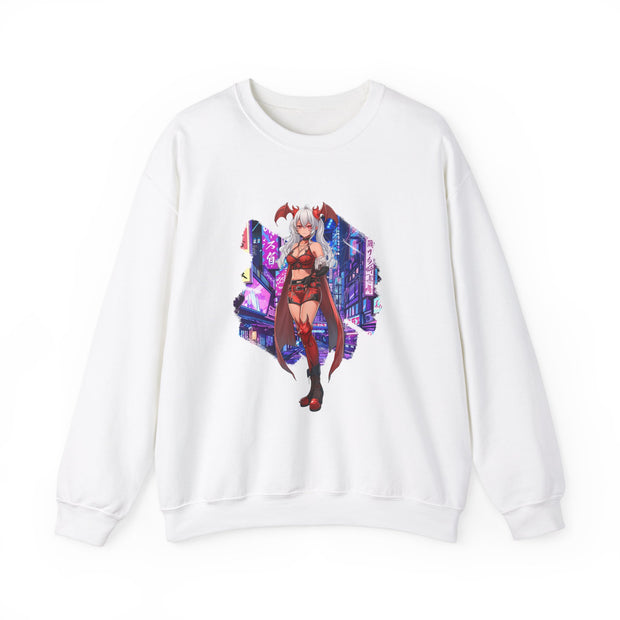 Anime Female Demon Unisex Heavy Blend™ Crewneck Sweatshirt