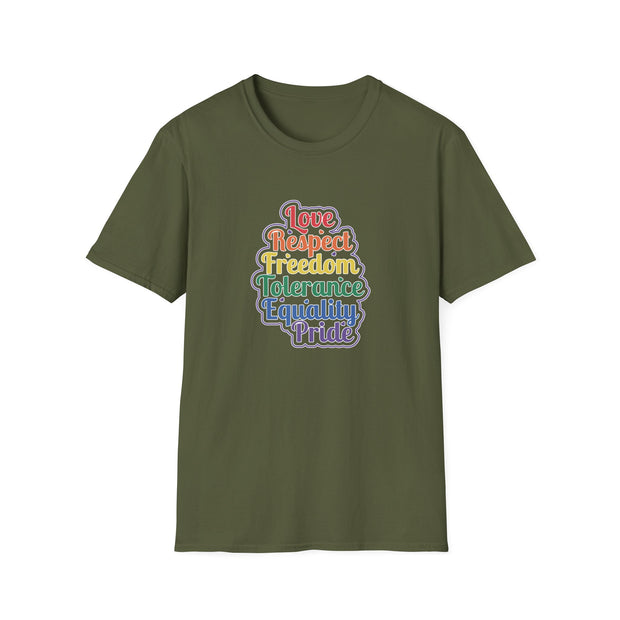 Love Respect Freedom Unisex Softstyle T-Shirt