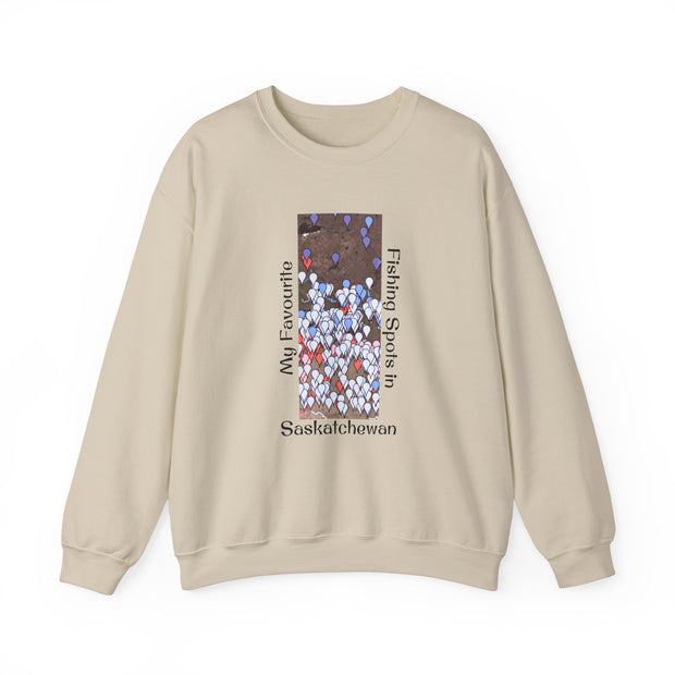 Saskatchewan Fishing Spots Unisex Heavy Blend™ Crewneck Sweatshirt