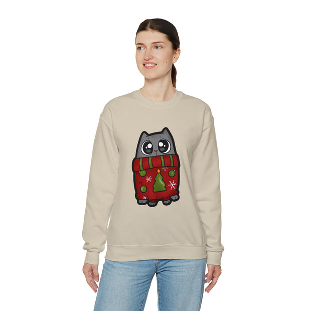 Christmas cat Unisex Heavy Blend™ Crewneck Sweatshirt