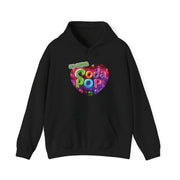 Soda Pop Heart Hoodie - Retro Unisex Sweatshirt for Fun Gatherings, Cozy Nights, Music Festivals, Unique Gifts & Casual Wear