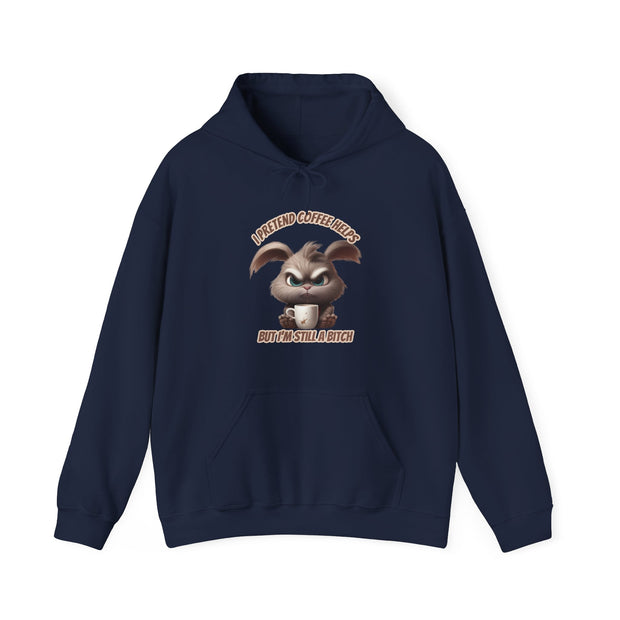 I Pretend that Coffee Helps Unisex Heavy Blend™ Hooded Sweatshirt