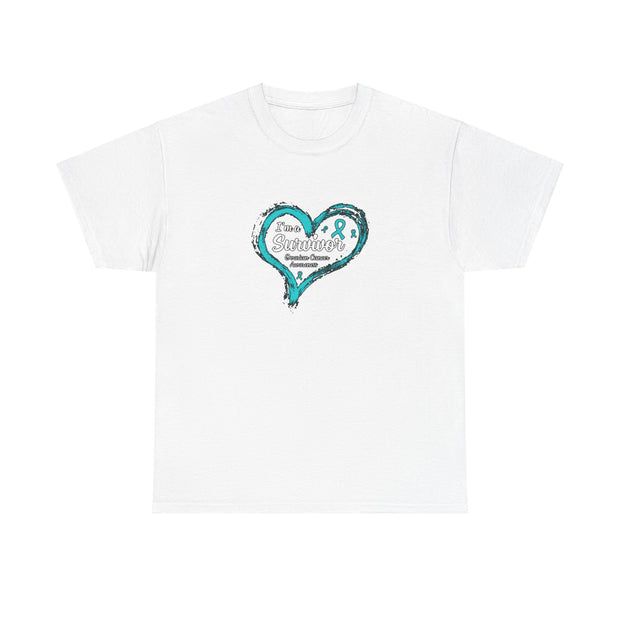 Ovarian Cancer Survivor Unisex Heavy Cotton Tee