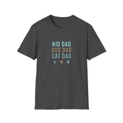 Kid, Dog, Cat Dad Unisex Softstyle T-Shirt