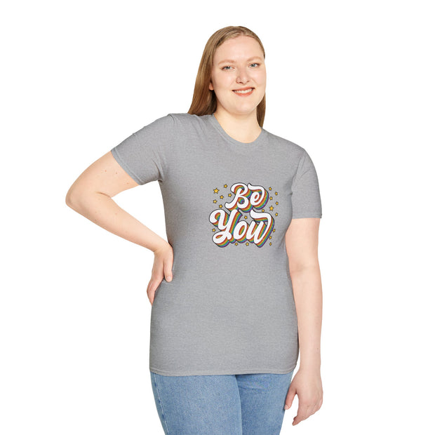 Retro Be You Pride Unisex Softstyle T-Shirt