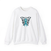 Ovarian Cancer Butterfly Unisex Heavy Blend™ Crewneck Sweatshirt