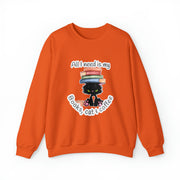 Books, Cat & Coffee Unisex Heavy Blend™ Crewneck Sweatshirt