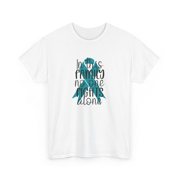 Family Support Ovarian Cancer Unisex Heavy Cotton Tee
