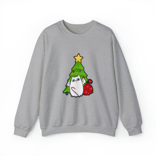 Christmas cat Unisex Heavy Blend™ Crewneck Sweatshirt