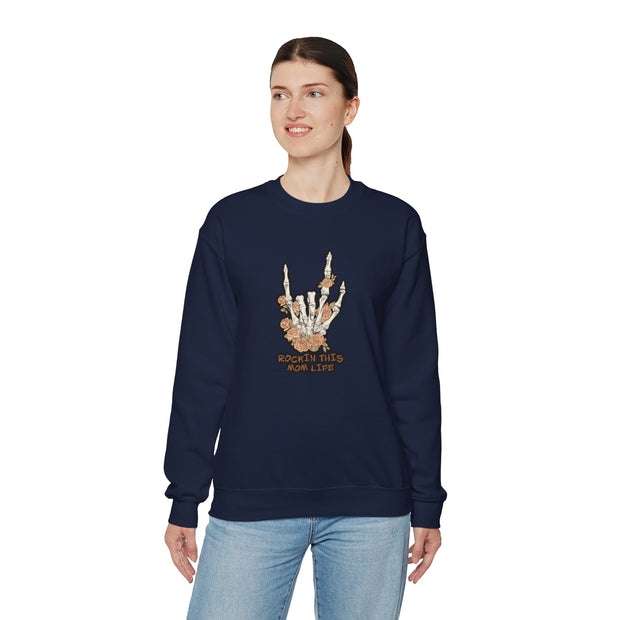 Rockin this Mom Life Unisex Heavy Blend™ Crewneck Sweatshirt