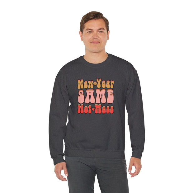 Same Hot Mess Unisex Heavy Blend™ Crewneck Sweatshirt
