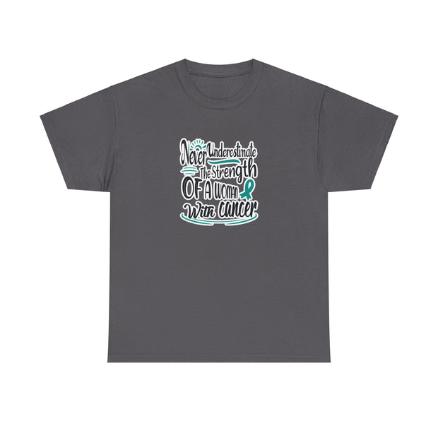Ovarian Cancer Unisex Heavy Cotton Tee