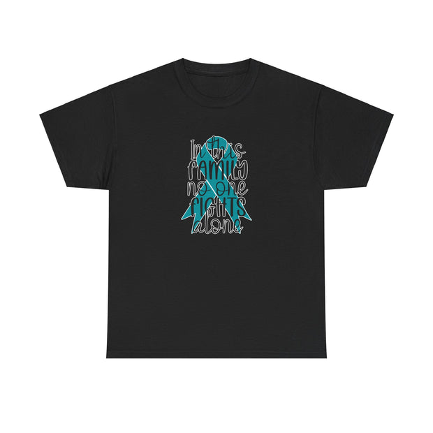 Family Support Ovarian Cancer Unisex Heavy Cotton Tee