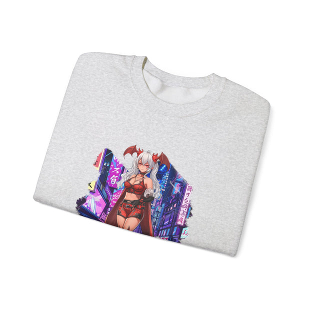 Anime Female Demon Unisex Heavy Blend™ Crewneck Sweatshirt