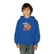 Youth Soda Pop Hooded Sweatshirt, Cute Sweatshirt, Gift for Kids, Fun Hoodie, Colorful Graphic Sweatshirt