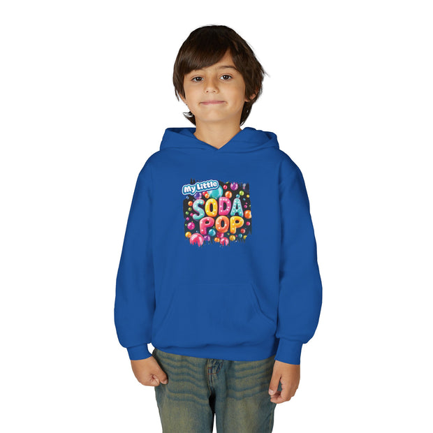 Youth Soda Pop Hooded Sweatshirt, Cute Sweatshirt, Gift for Kids, Fun Hoodie, Colorful Graphic Sweatshirt