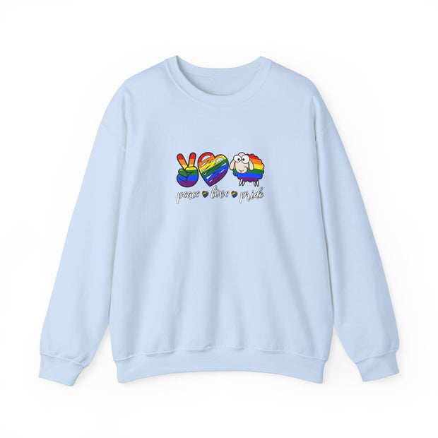 Peace Love Pride Unisex Heavy Blend™ Crewneck Sweatshirt