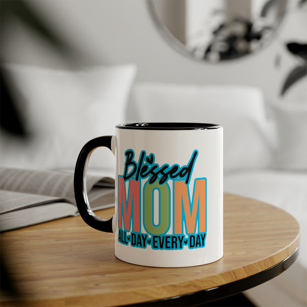 Blessed Mom Accent Mugs, 11oz