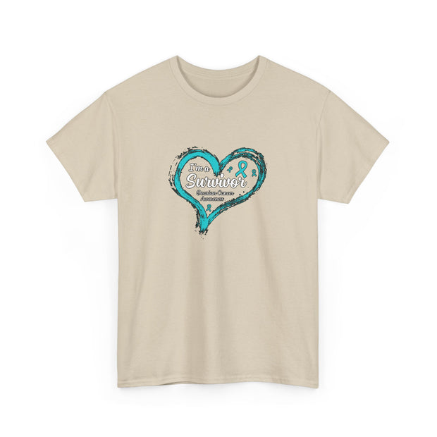 Ovarian Cancer Survivor Unisex Heavy Cotton Tee