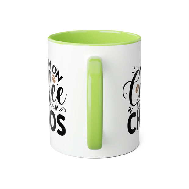 Coffee and Chaos Accent Mugs, 11oz