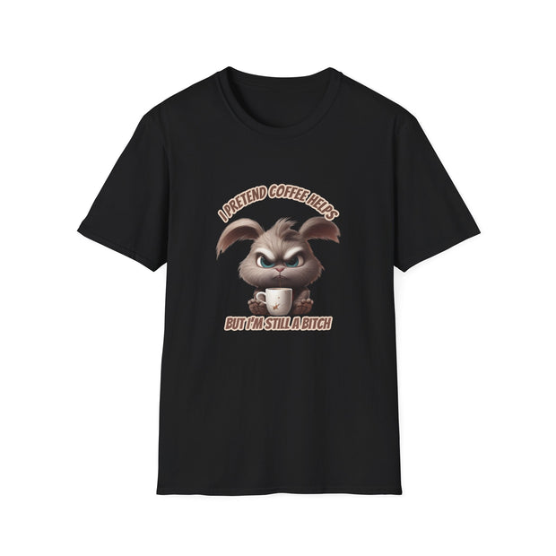 I Pretend that Coffee Helps Unisex Softstyle T-Shirt
