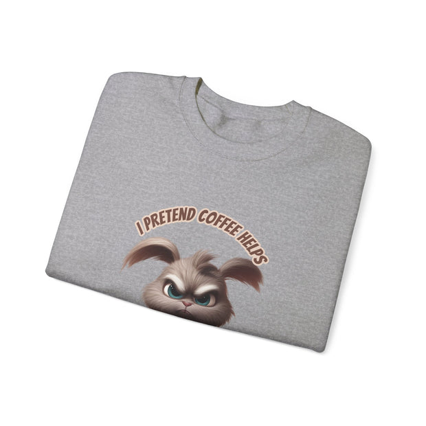 I Pretend that Coffee Helps Unisex Heavy Blend™ Crewneck Sweatshirt