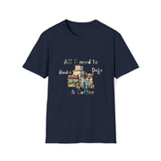 Books, dogs & coffee Unisex Softstyle T-Shirt